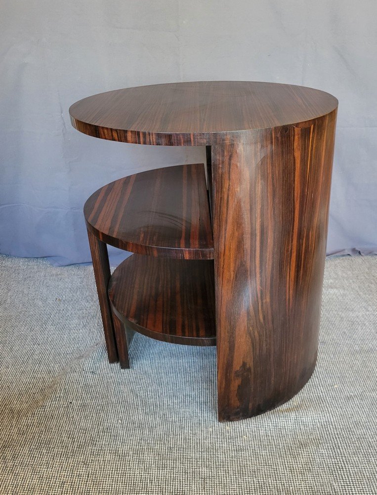 Art-deco Pedestal Table Macassar Ebony-photo-4