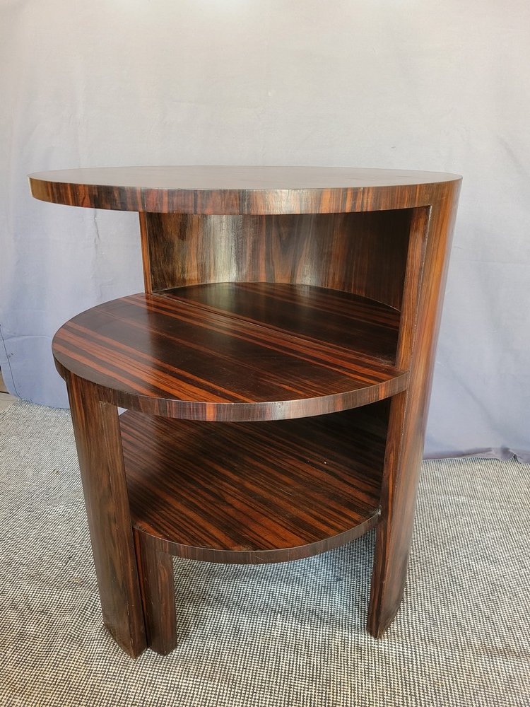 Art-deco Pedestal Table Macassar Ebony-photo-1