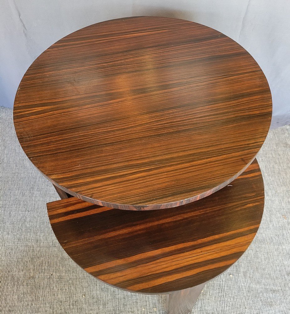 Art-deco Pedestal Table Macassar Ebony-photo-2
