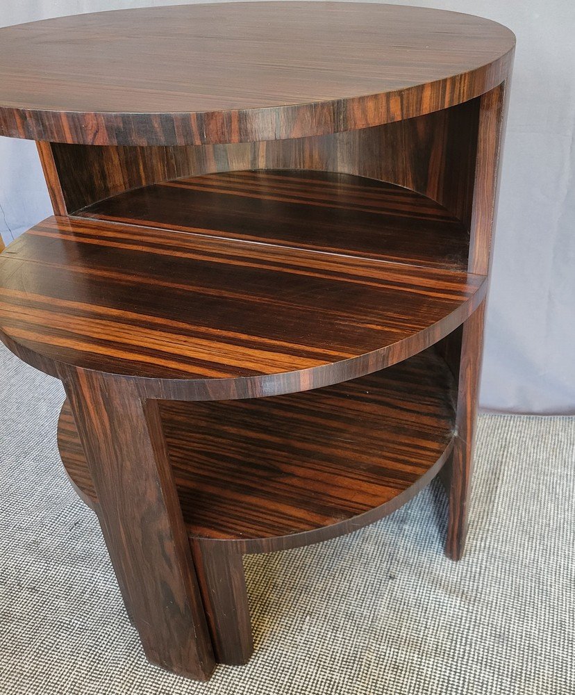 Art-deco Pedestal Table Macassar Ebony-photo-3