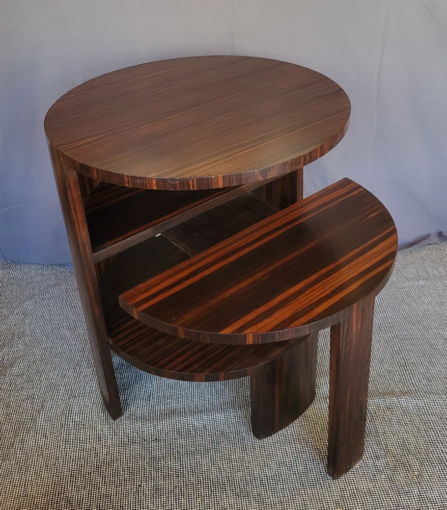 Art-deco Pedestal Table Macassar Ebony-photo-4