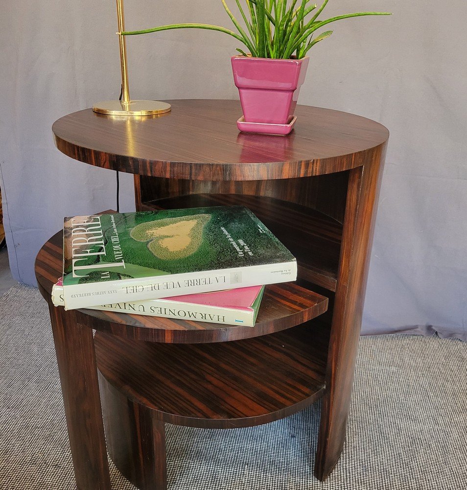 Art-deco Pedestal Table Macassar Ebony