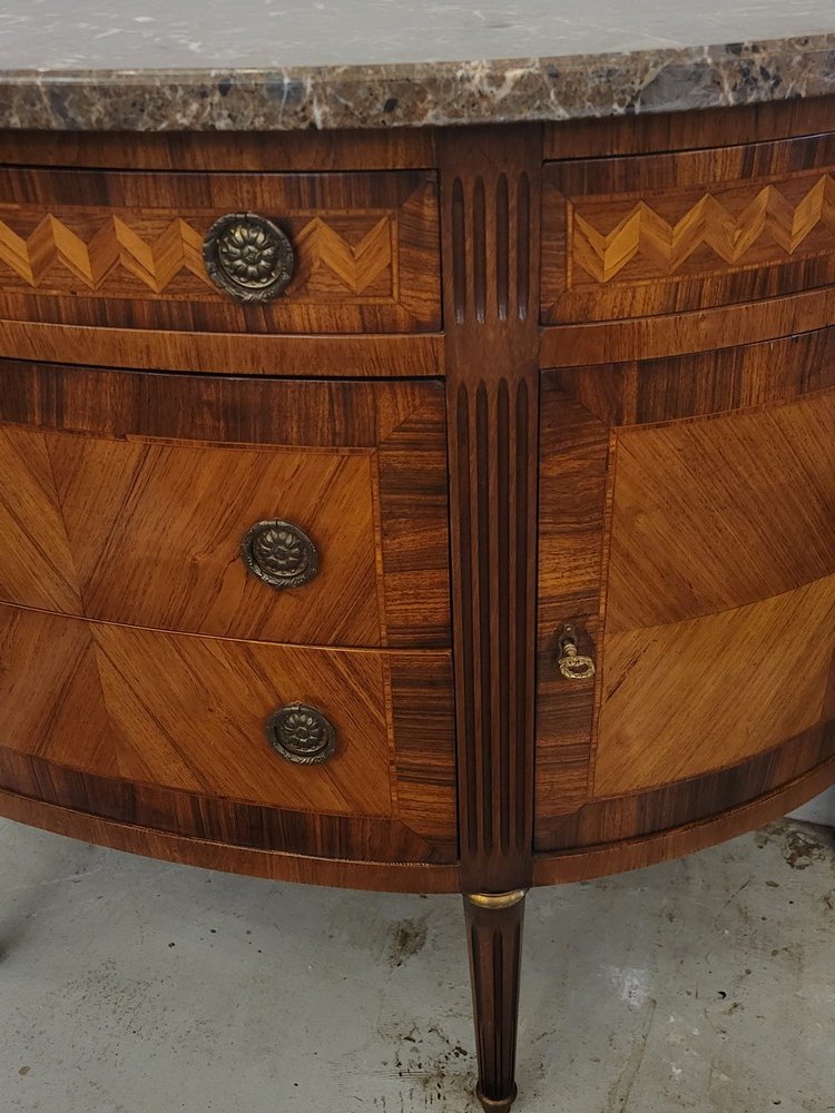 Louis XVI Half-moon Chest Of Drawers-photo-3