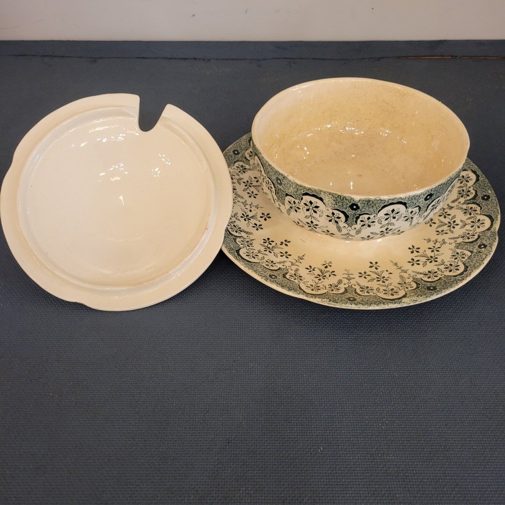 19th-century Tableware Set, Manille Sarreguemines Earthenware-photo-5