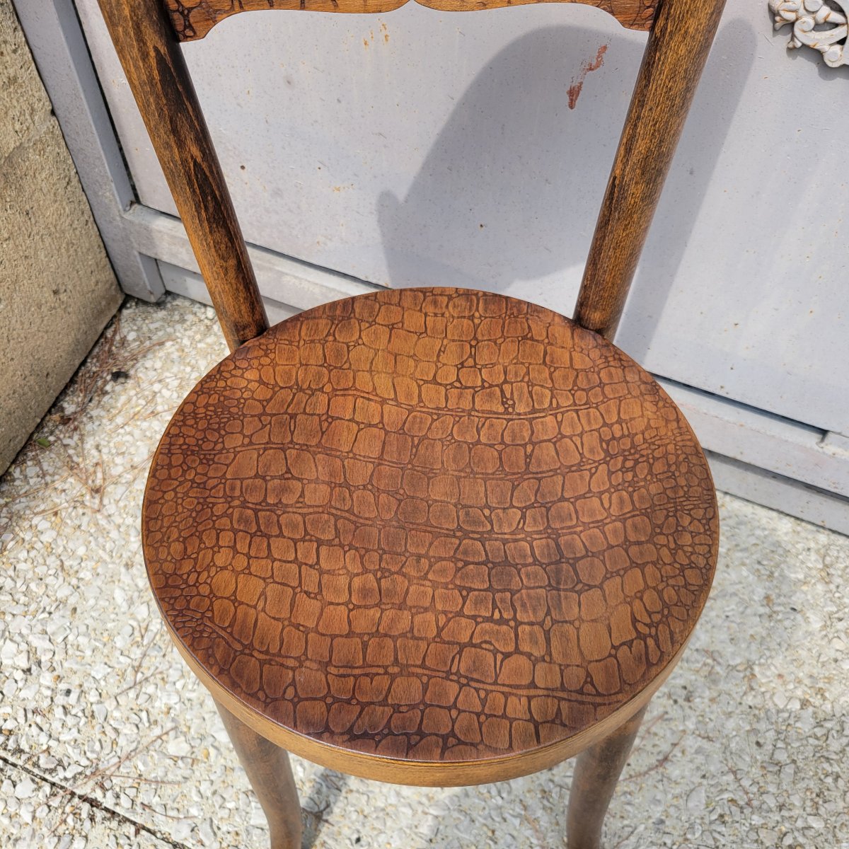 4 Chaises Thonet,  Décor Crocodile-photo-2
