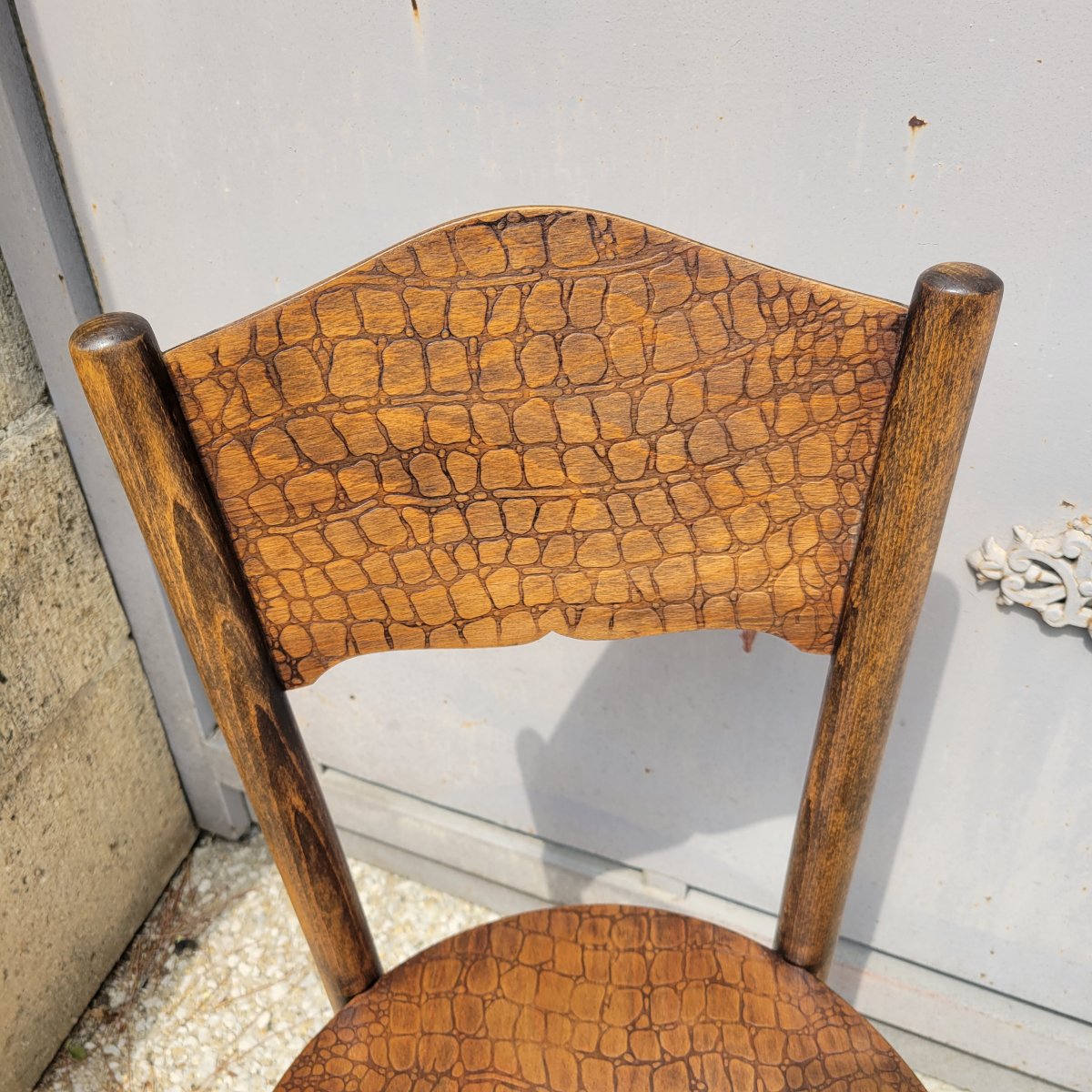 4 Chaises Thonet,  Décor Crocodile-photo-3