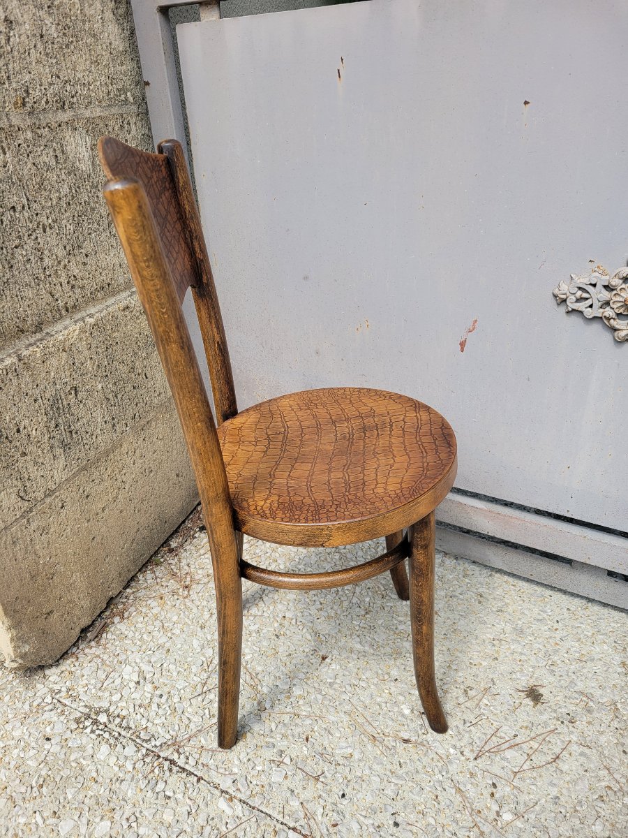 4 Chaises Thonet,  Décor Crocodile-photo-4