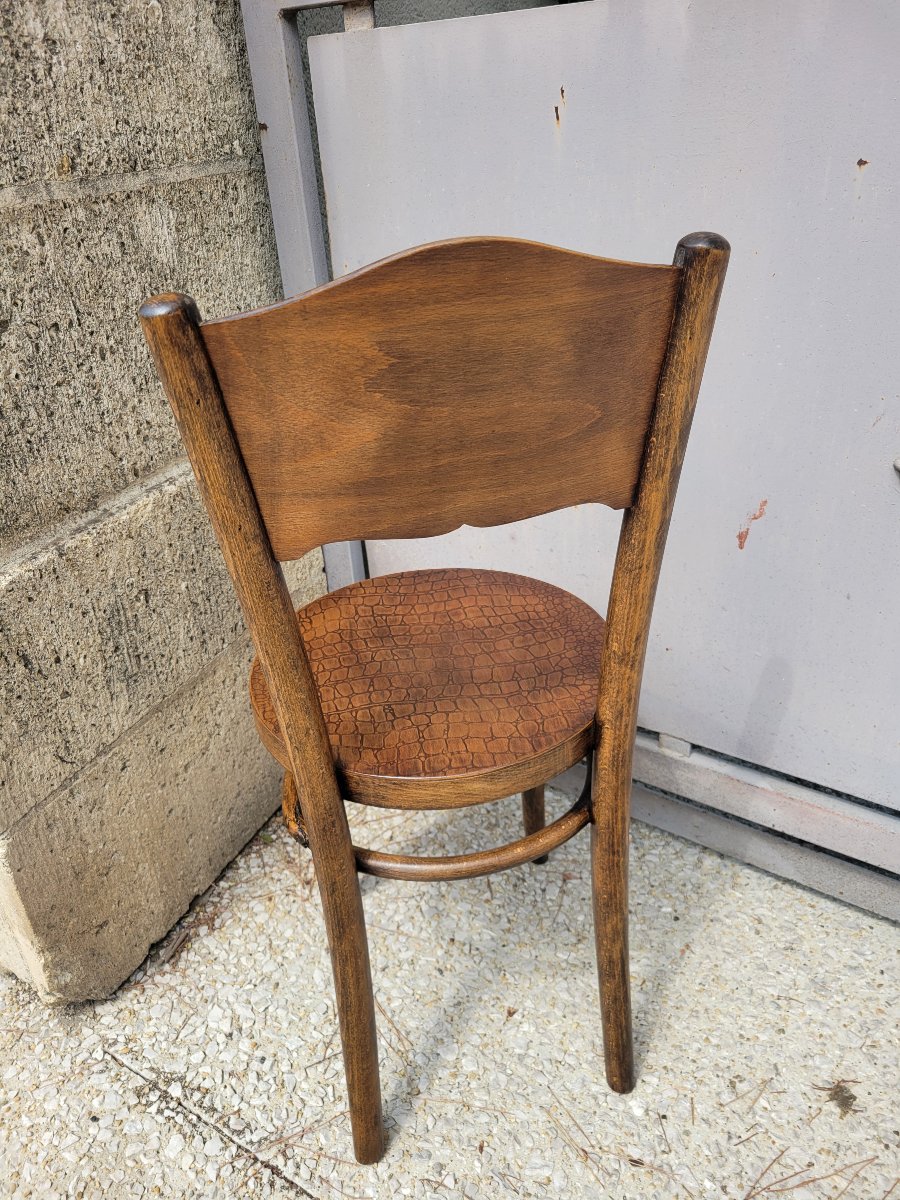 4 Chaises Thonet,  Décor Crocodile-photo-5