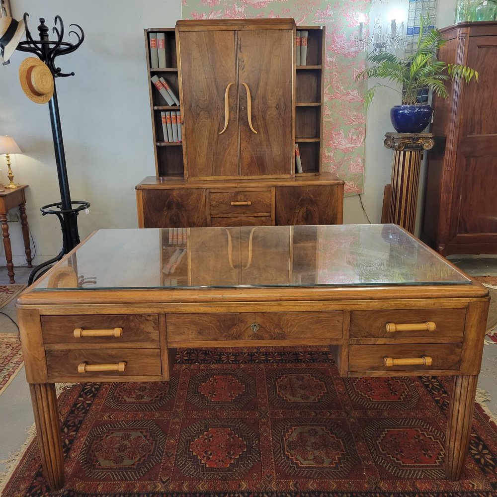 Ensemble Bureau et Bibliothèque  Art-Déco