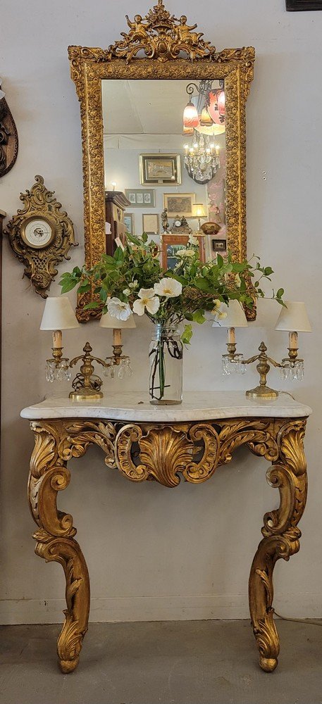 Console  Bois Doré, Louis XV-photo-3