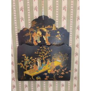 Napoleon III-style Letter Holder Made Of Boiled Cardboard