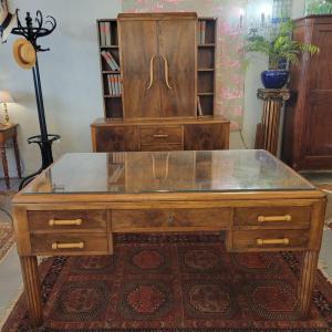 Art Deco Desk And Bookcase Set