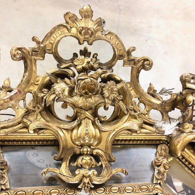Grand Miroir  d'époque 19ème Siècle-photo-4