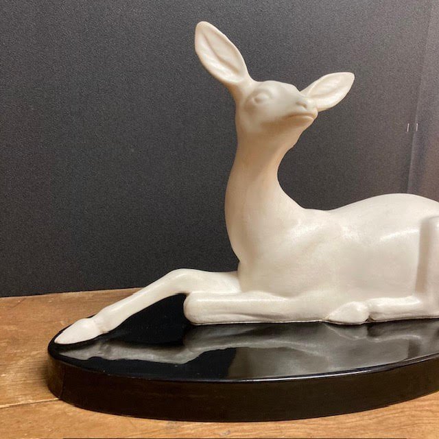 Art Deco Ceramic Sculpture By Georges Lavroff-photo-3