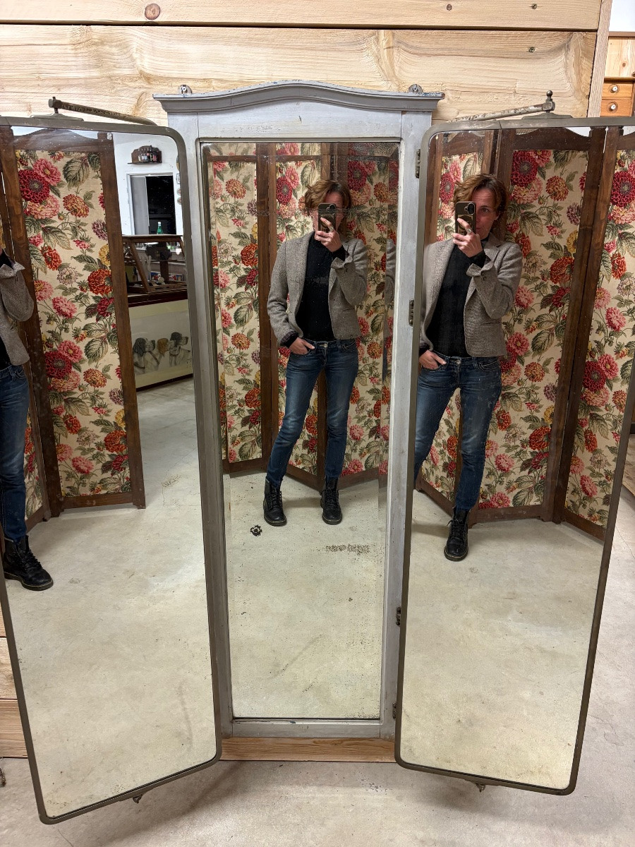 Grand miroir triptyque de style Brot -photo-5