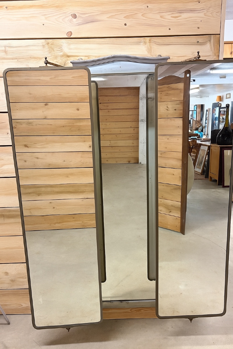 Grand miroir triptyque de style Brot 