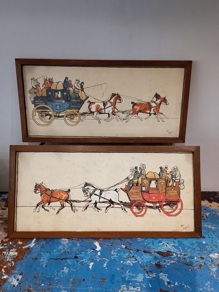 Pair Of Illustrations - Cécile Aldin-photo-2