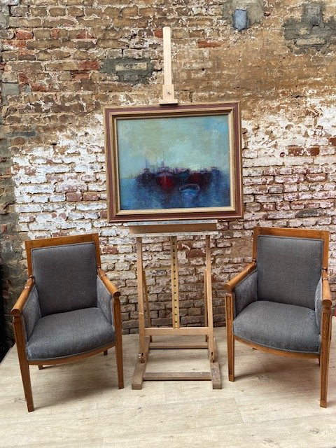 Oil On Canvas Signed Marcel Peltier-photo-2