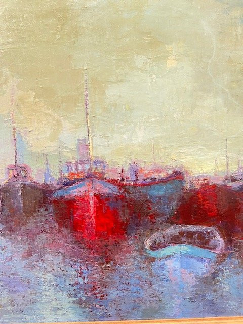 Oil On Canvas Signed Marcel Peltier-photo-4