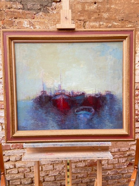 Oil On Canvas Signed Marcel Peltier-photo-2