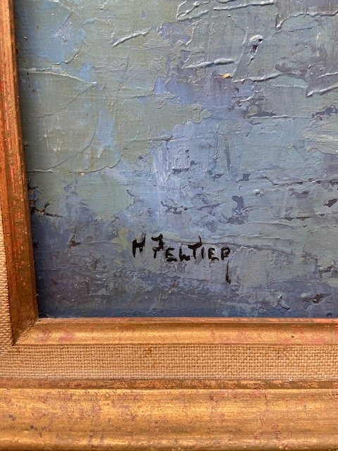Oil On Canvas Signed Marcel Peltier-photo-3