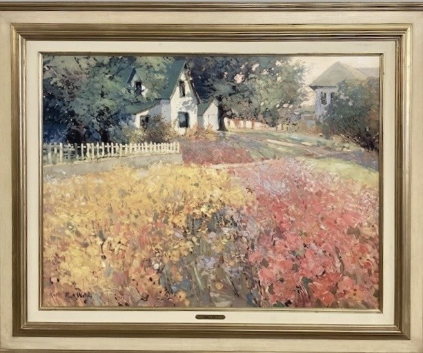 Huile sur toile signée Kent R. Wallis