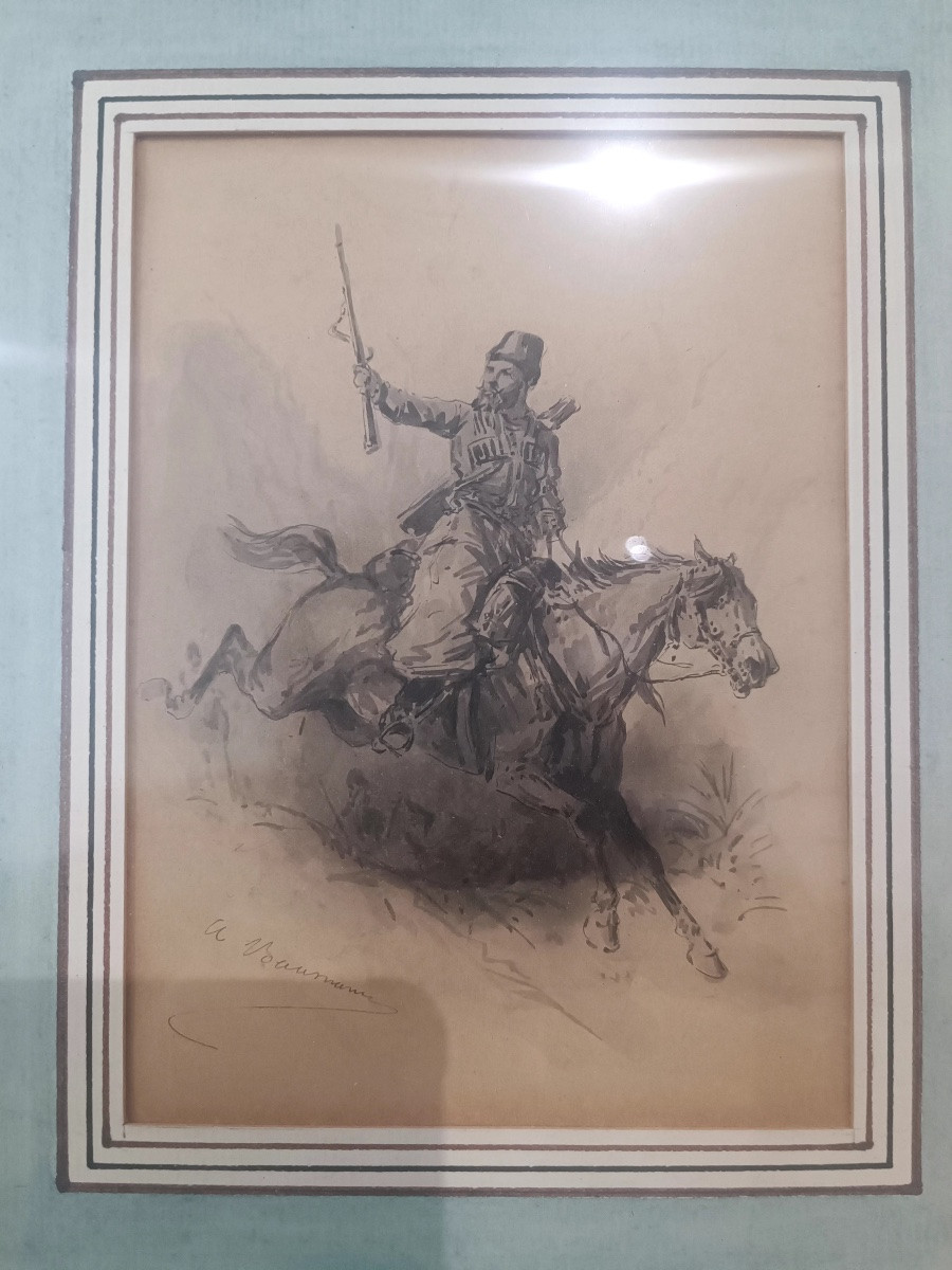 Dessin ancien - Cosaque oriental-photo-3
