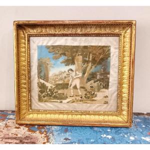 Painting In Embroidered And Painted Silk