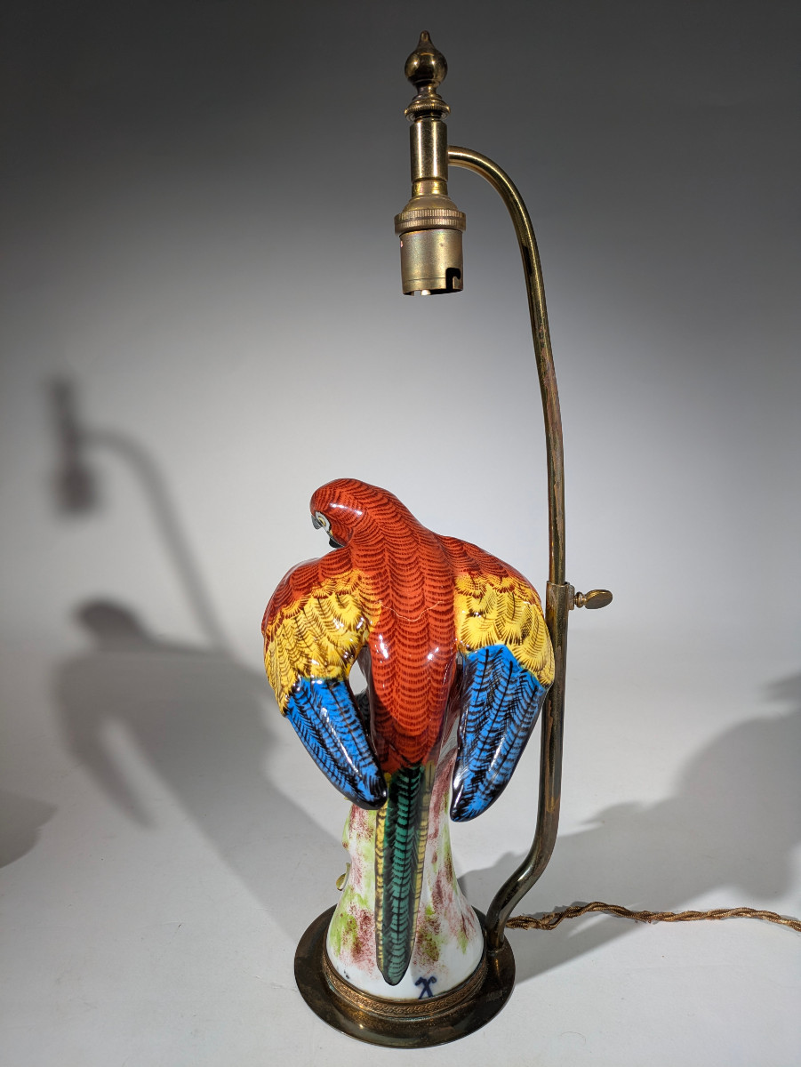Lampe perroquet céramique -photo-4