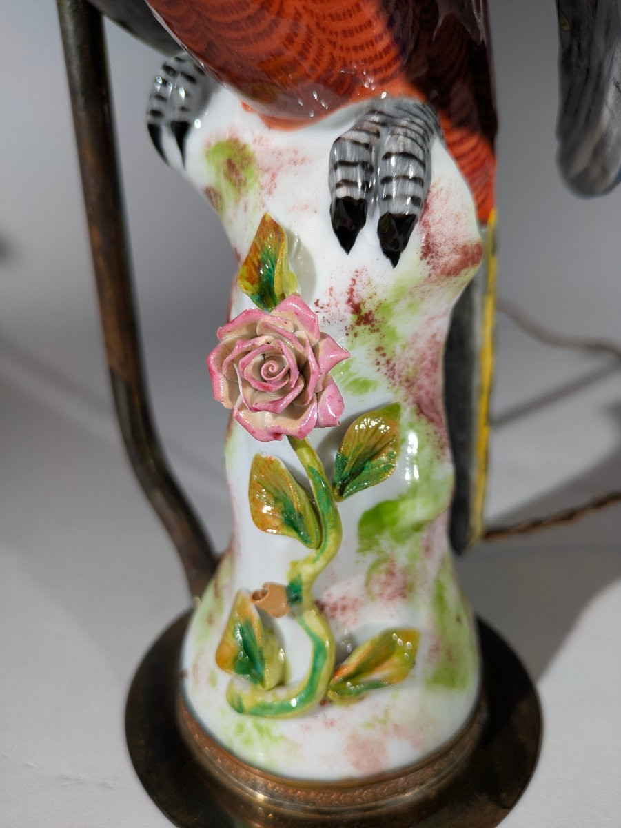 Lampe perroquet céramique -photo-2
