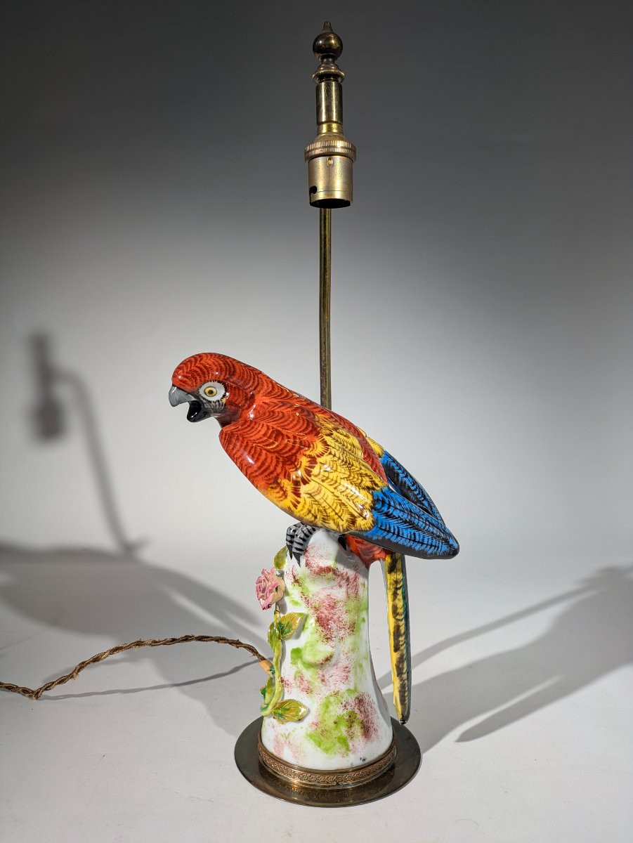Lampe perroquet céramique -photo-4