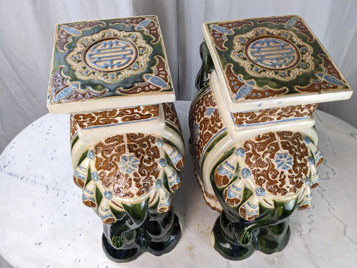 Indochina Elephants Glazed Stoneware-photo-3