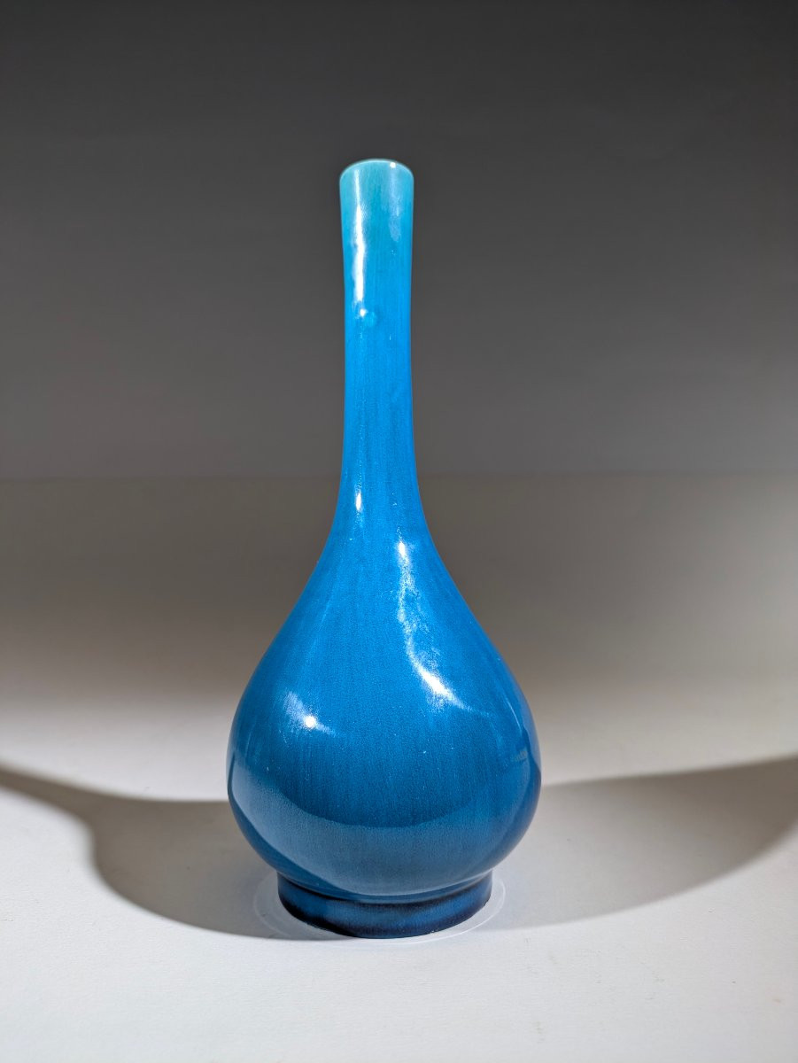 Awaji Vase Kyoto Japan Turquoise 1910-photo-3