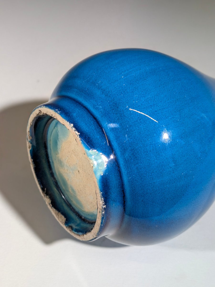 Awaji Vase Kyoto Japan Turquoise 1910-photo-2