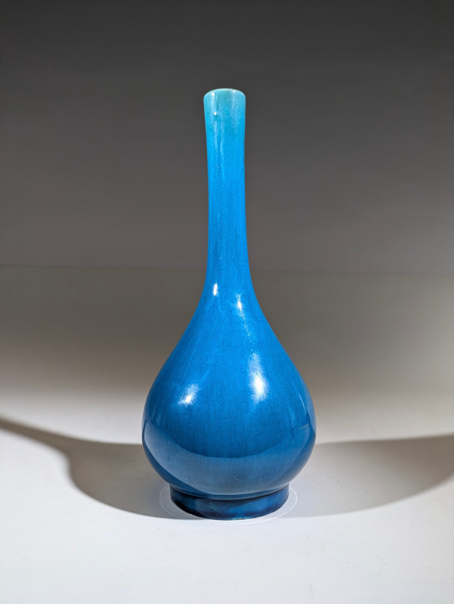Awaji Vase Kyoto Japan Turquoise 1910