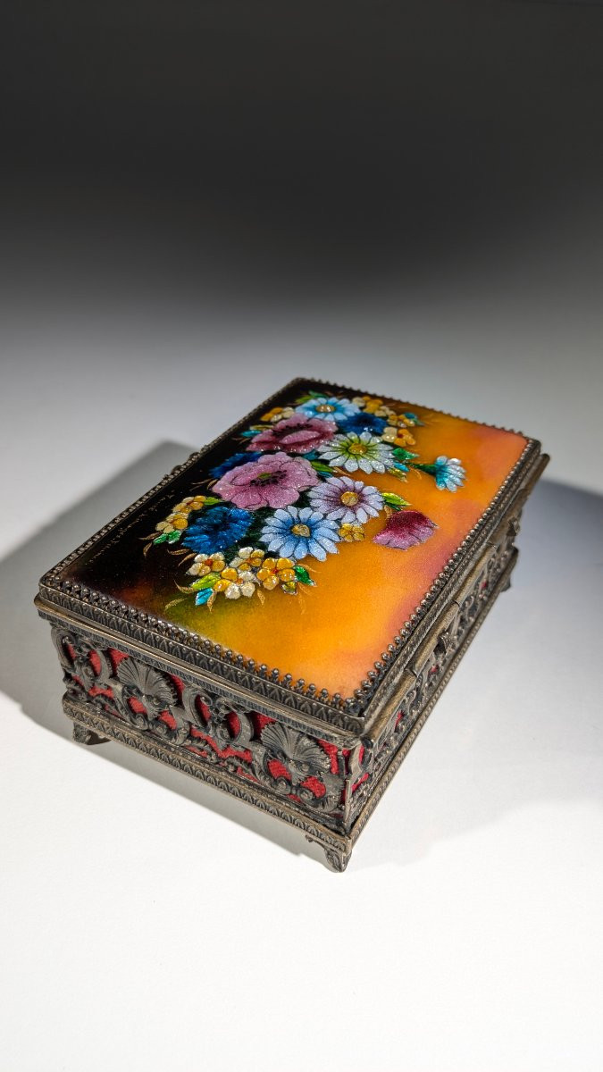 Camille Fauré coffret Émaux Limoges 1920 Art déco-photo-4
