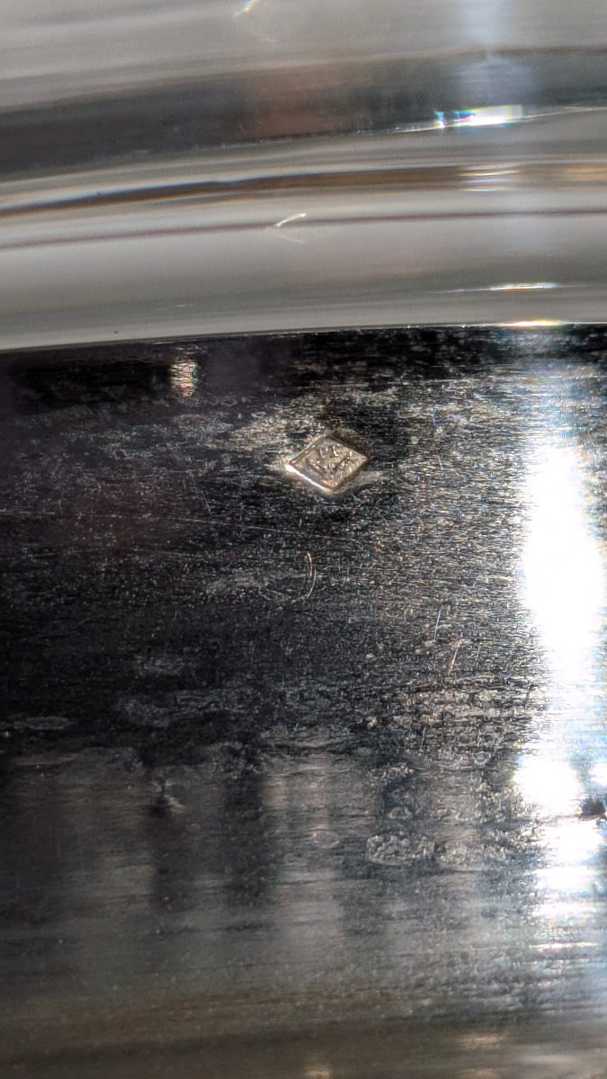 Baccarart Coupe en Cristal ciselée Argent Massif XIX-photo-3