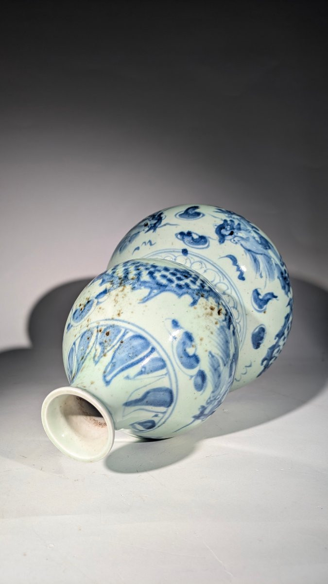 Vase Celadon Chine Qianlong Double gourde Porcelaine-photo-2