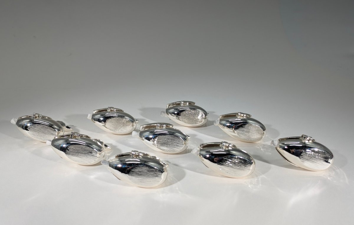 9 Salerons Métal argenté 1970-photo-2