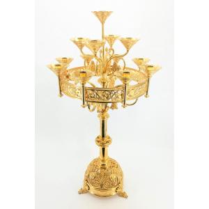 Chandelier Lithurgique Bronze 13 Feux