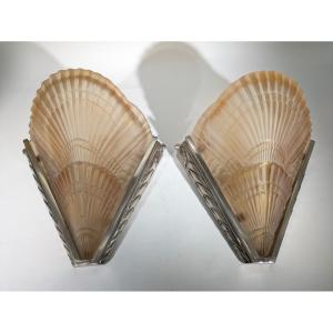 Appliques Noverdy Art Déco Opalescent 1930