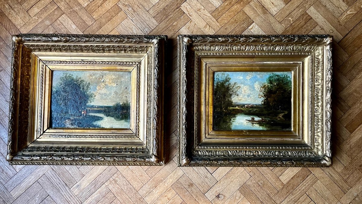 Pair Of XIX Paintings -photo-2