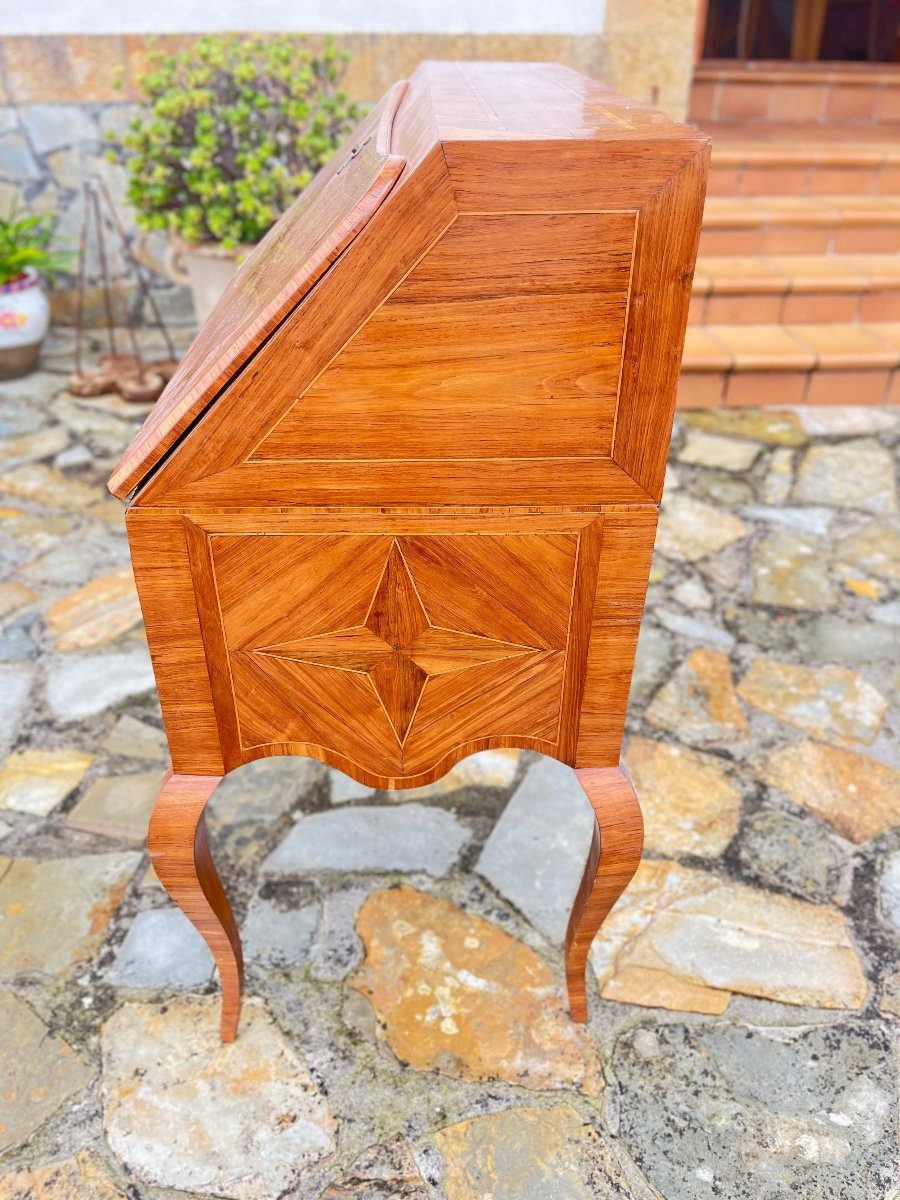 Rosewood Marquetry Desk From The End Of The 19th Century -photo-2