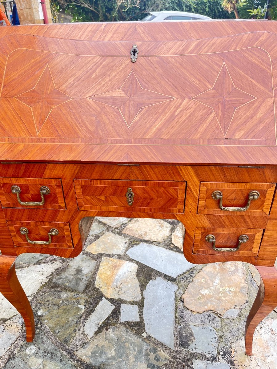 Rosewood Marquetry Desk From The End Of The 19th Century -photo-2