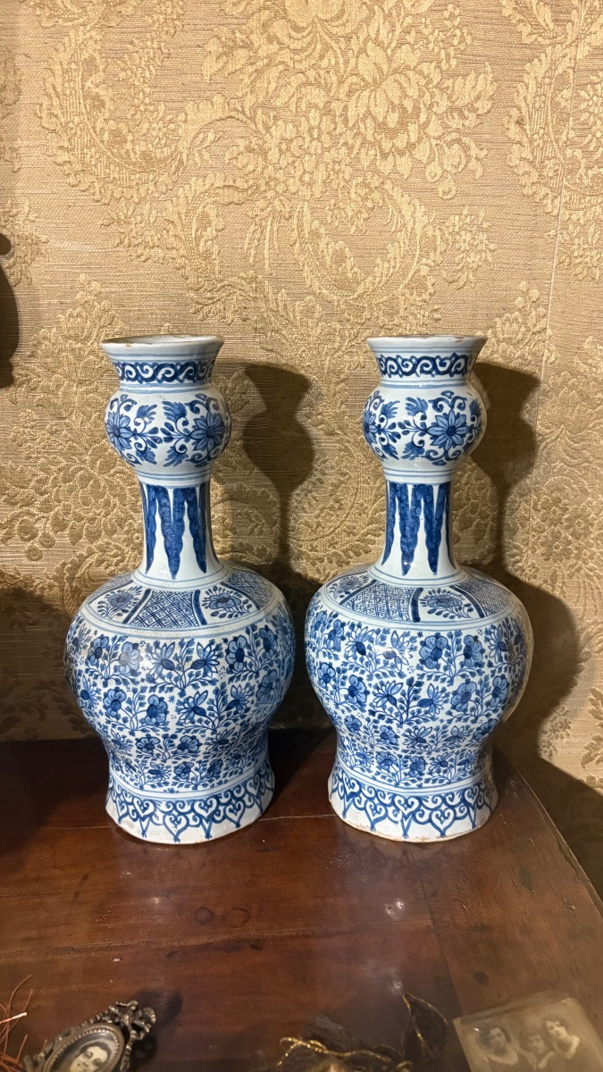 Pair Of Delf Vases-photo-2