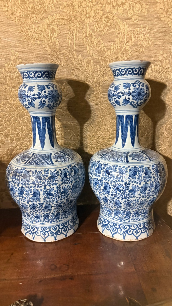 Pair Of Delf Vases