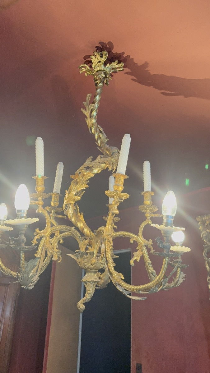 19th Century Bronze Chandelier -photo-1