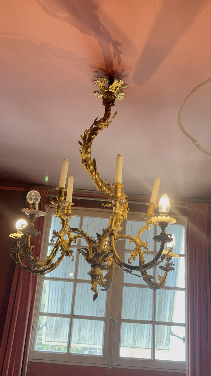 19th Century Bronze Chandelier -photo-4