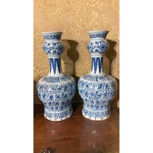 Pair Of Delf Vases