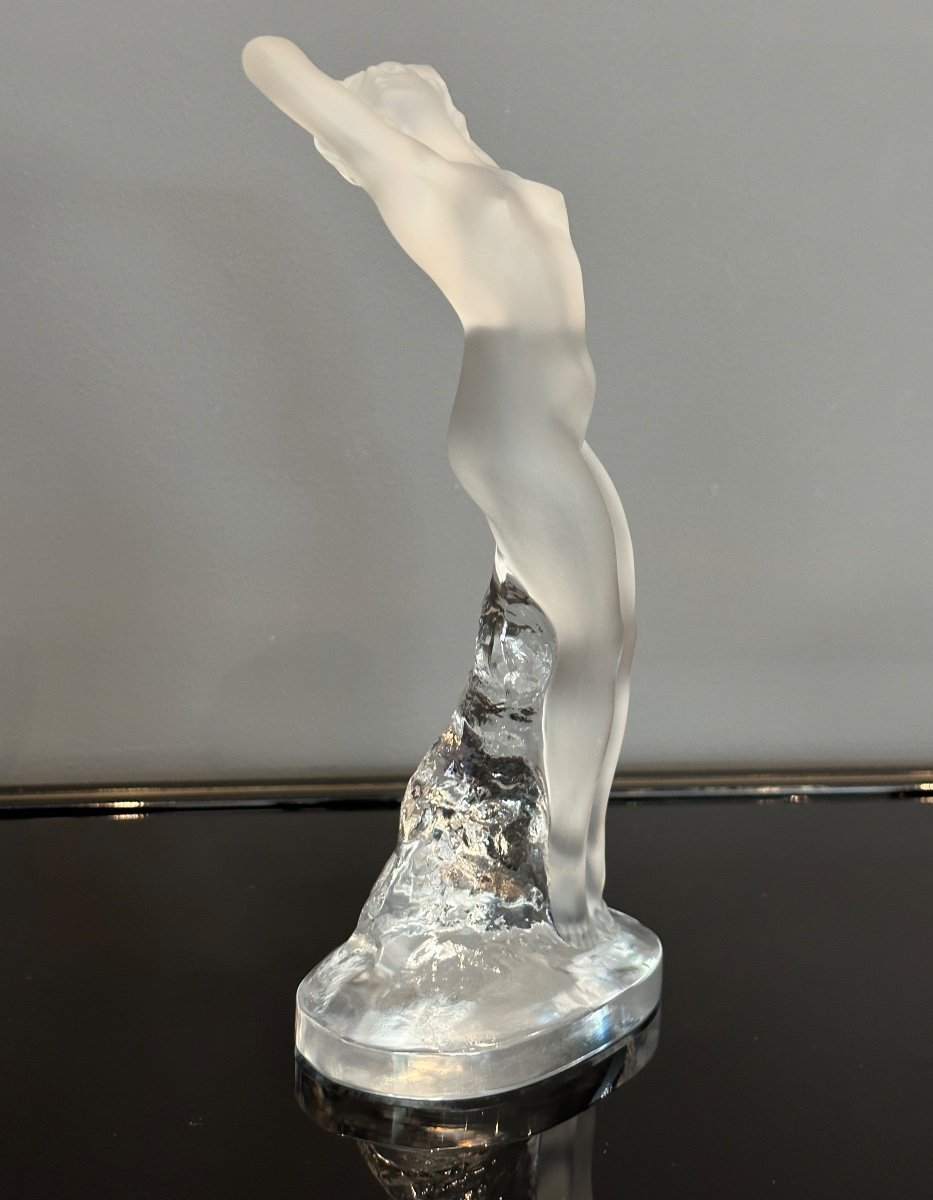 Sculpture Femme Nue Cristal Lalique 20ème Siècle-photo-4